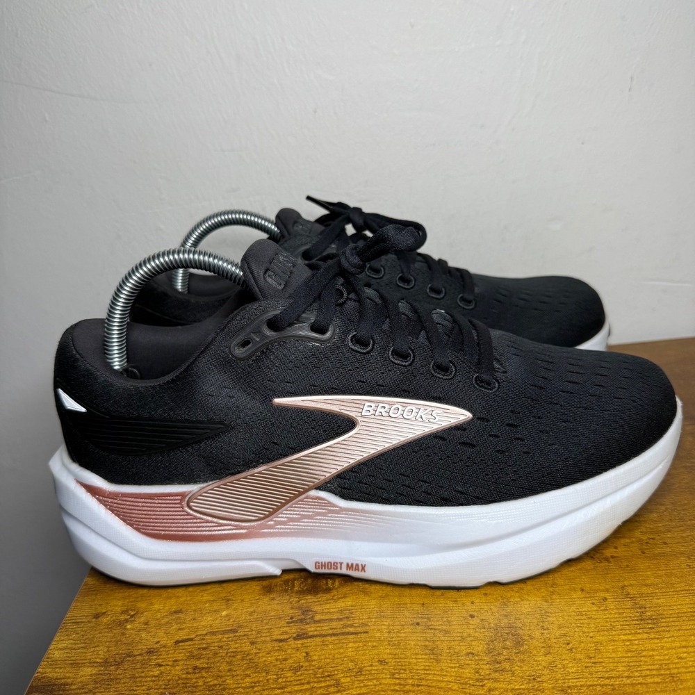 Brooks Ghost Max 3 Running Shoes Womens Size 9 D Wide Black Rose Gold
